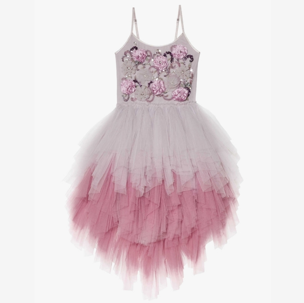 TTDM tutu du monde pink floral hi-low dress 10 11 - Picture 1 of 7